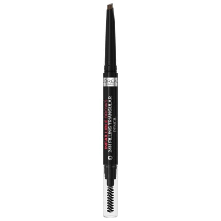 L'Oréal Paris Eyebrow Pencil with Retractable Triangular Tip for Defined and Natural Eyebrows Infaillible Brows 24h Brow Filling Triangular Pencil 1.0 Ebony