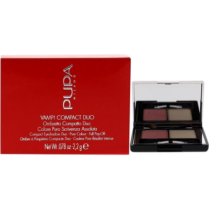Pupa Milano Vamp! Compact Duo Eyeshadow 001 Rose Perlage for Women 0.078 Oz