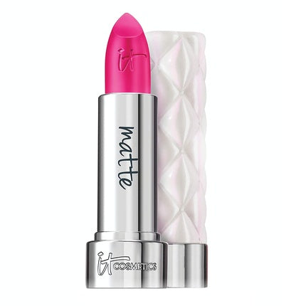 IT Cosmetics Pillow Lips Lipstick 11:11 Bright Fuchsia Matte Finish with Collagen Beeswax and Shea Butter 0.13 oz