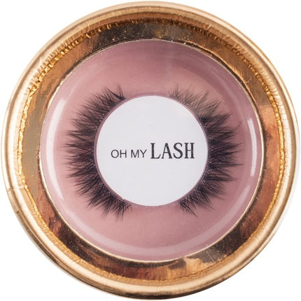 OH MY LASH Black Faux Mink False Strip Eyelashes Wispy Look in Gold Cardboard Reusable Lashes Case Individual Flawless