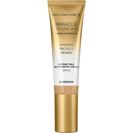 Max Factor Miracle Second Skin Hydrating Foundation 05 Medium 30ml
