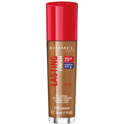 Rimmel London Lasting Finish 25 Hour Foundation Full Coverage Formula with SPF 20 30ml 510 Cinnamon