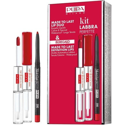 Pupa Perfect Lip Kit Made to Last Lip Duo No. 006 Fire Red