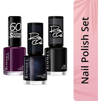 Rimmel London Rita Ora 60 Seconds Super Shine Nail Polish 8ml 900 Ritas Black