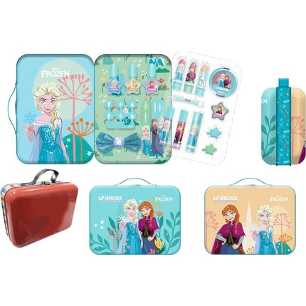 Lip Smacker Frozen Lunch Box Tin All-in-One Safe-to-Use Makeup Gift Set for Kids with Hair and Beauty Accessories - Princess Look