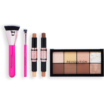 Revolution All About The Contour Gift Set Contour Sticks Brushes Palette