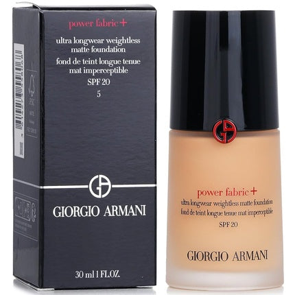 Giorgio Armani Power Fabric + Ultra Longwear Weightless Matte Foundation 5 SPF 20 30ml