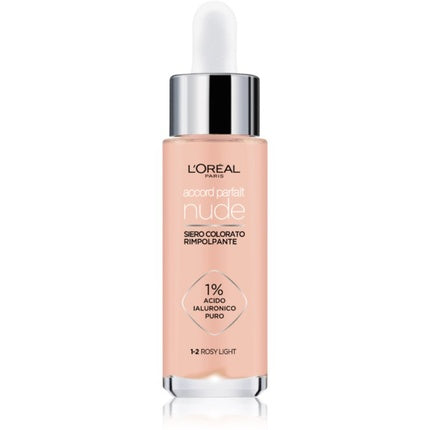LOreal Paris Accord Parfait Nude Plumping Tinted Serum - 1-2 Rosy Light, 30 ml