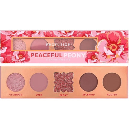 Profusion Cosmetics Blooming Hues Peaceful Peony 5-Shade Eyeshadow Palette 1 Count