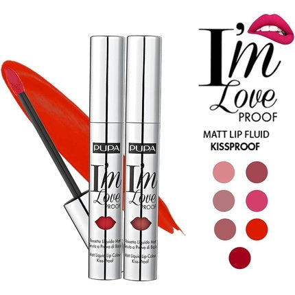 Pupa Milano I Am Love Proof Matt Liquid Lip Color 010 Fire Red for Women 0.09oz Lipstick 2.7ml