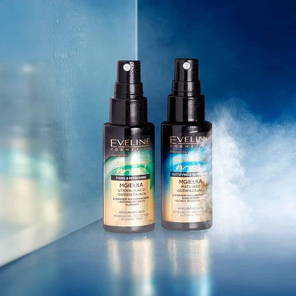 EVELINE COSMETICS Long Lasting Mist Matting Refreshing Bioorganic Coconut Water Hyaluronic Acid Organic Based Product Vegan Formula Natural Composition 50ml