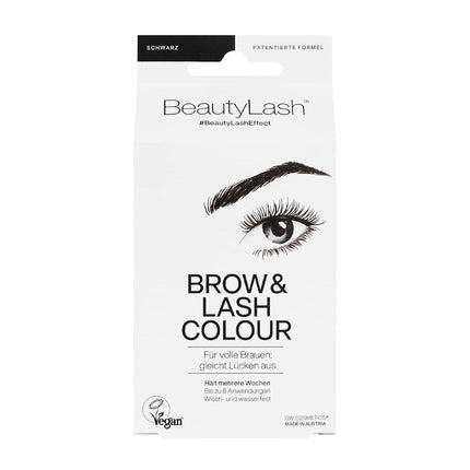 BeautyLash BROW & LASH COLOUR - Fills Gaps for Full Brows and Intensely Black Lashes - Vegan, Smudge-proof and Waterproof - Lasts up to 6 Weeks - 7ml