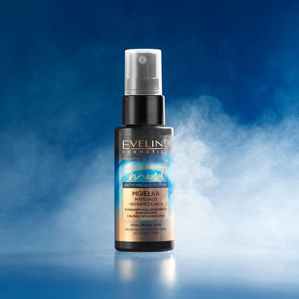 EVELINE COSMETICS Long Lasting Mist Matting Refreshing Bioorganic Coconut Water Hyaluronic Acid Organic Based Product Vegan Formula Natural Composition 50ml