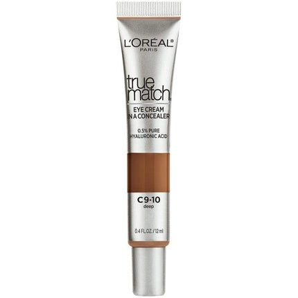 L’Oréal Paris True Match Eye Cream Concealer with Hyaluronic Acid Deep C9-10 0.4 fl. oz.