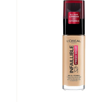 L'Oreal Infaillible 32h Fresh Wear Foundation Long-Lasting Face Foundation 100 Warm Dore 30ml