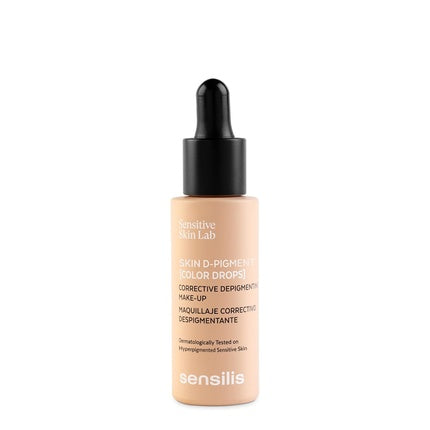Sensilis Skin D-Pigment Color Drops Makeup Concealer with Bio-Pigment Extract from Sclarea and Stabilized Vitamin C Beige Rose 30ml