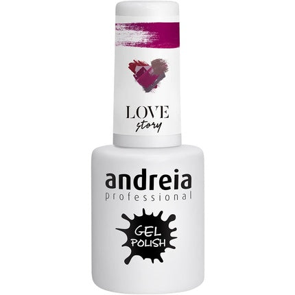 Andreia Semi-Permanent Nail Gel Polish for UV/LED Lamp Intense Shine and 4 weeks Lasting French Manicure Nail Gel Varnish Colour 302 Red Shades of Purple 10.5ml