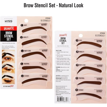 Kiss New York Professional Instant Brow Stamp and Stencil Kit Powder Stamp Eyebrow Shaping Kit