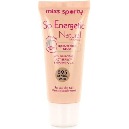 Miss Sporty So Energetic Natural Radiance Foundation 30ml - 025 Medium/Dark