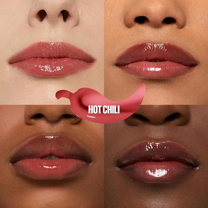 Maybelline New York Lifter Plump Lip Gloss Lasting Plump Heated Formula with Hyaluronic Acid and Chilli Pepper XL Wand Vegan Formula Shade 006 Hot Chili