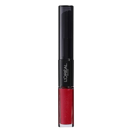 L'Oreal Paris Indefectible Lip Makeup Liquid Lipstick 505 Resolution Red 24 Hour Full Lips with Moisturizing Lip Care Balm