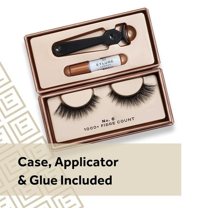 Eylure Luxe Cashmere False Lashes No. 6 with Adhesive Included 1 Pair Black