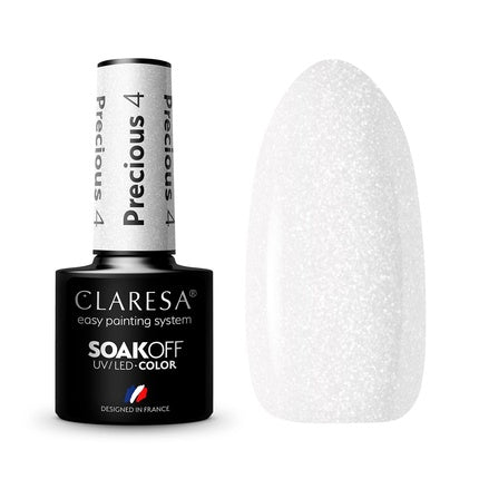Claresa Hybrid Nail Polish PRECIOUS PS4 Glossy White 5g