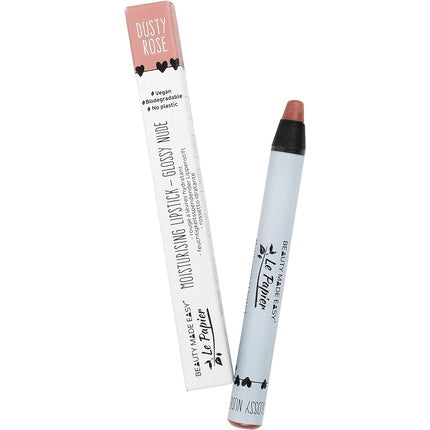 Beauty Made Easy Le Papier Dark Nude Moisturising Vegan Glossy Lipstick Dusty Rose 6g