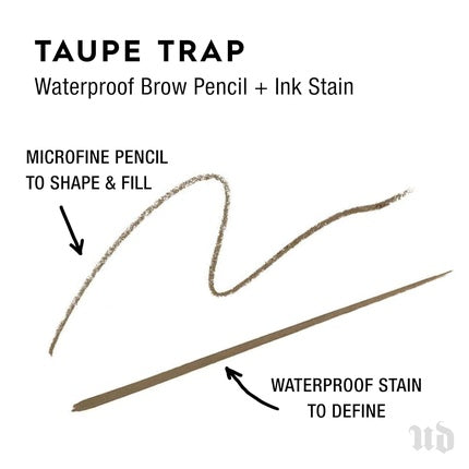 Urban Decay Brow Blade Waterproof Eyebrow Pencil and Ink Stain Dual-Ended Pencil Fills and Defines Brow Tint with the Precision and Definition of Microblading Taupe Trap Universal Taupe