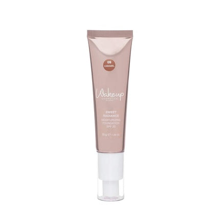 Wakeup Cosmetics Sweet Radiance Liquid Foundation SPF 20 Moisturizing with Radiant Effect Color 09 Caramel 30g