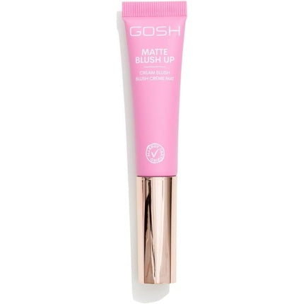 GOSH Cream BLUSH-UP Matte Blush Stick for Defined Facial Features and Smooth Blending Liquid Blush with Built-in Sponge - 001 Hot Pink