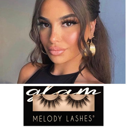 Melody Lashes Natural Fluffy Cat Eye Lashes Premium Quality Soft Cotton Band 15x Reusable Vegan Makeup Stella