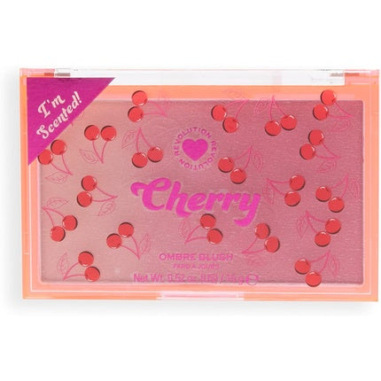 I Heart Revolution Makeup Blush Pressed Powder Blusher Highly Pigmented Vegan and Cruelty-Free Cherry Ombre 15g