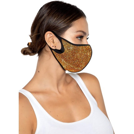Leg Avenue Alexi Rhinestone Mask Gold One Size