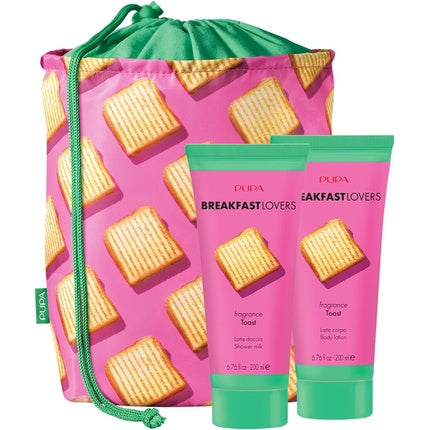 Pupa Milano Toast Breakfast Lovers Set for Women 3 Pc 6.76oz Shower Milk Body Lotion Purse