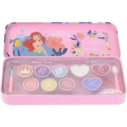 Lip Smacker Disney Princess Adventure Color Tin Lips and Face Makeup Giftset for Kids - Includes Lip Glosses and Shimmer Creams