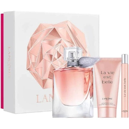 Lancome La Vie Est Belle Set 50ml Eau de Parfum Spray + 10ml Mini + 50ml Lotion