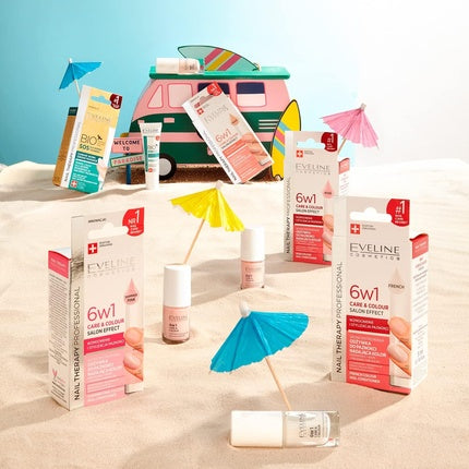 Eveline Cosmetics Nail Therapy Care & Colour Nail Conditioner 6 in 1 Rose 5ml