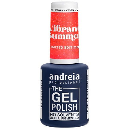 Andreia Professional Gel Nail Polish Solvent-Free Gel Limited Collection VS2 Neon Coral with Glitter