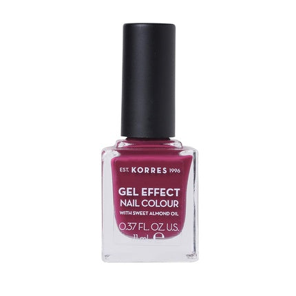 KORRES Sweet Almond Nail Colour 74 Berry Addict Vegan Nail Polish with Gel Effect 11ml