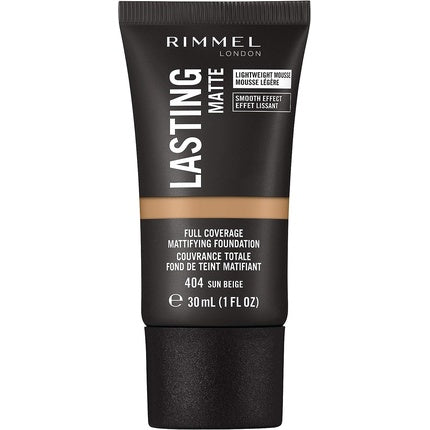 Rimmel Lasting Matte Full Coverage Lightweight Foundation 30ml 404 Sun Beige