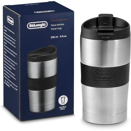 De'Longhi DLSC074 Travel Thermo Mug Stainless Steel Double Wall Coffee Mug