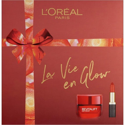 L'Oréal Paris Moisturizer and Lipstick Makeup Skincare Gift Set for Women