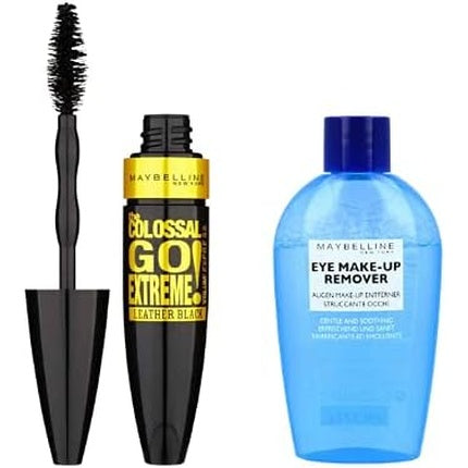 Maybelline The Colossal Go Extreme Volume Express Leather Black Mascara and Eye Makeup Remover 9.5ml/25ml
