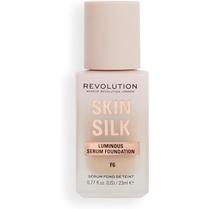 Makeup Revolution Skin Silk Serum Foundation Light to Medium Coverage with Hyaluronic Acid 23ml F6