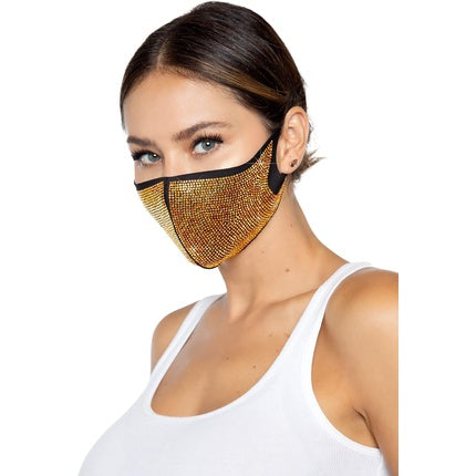 Leg Avenue Alexi Rhinestone Mask Gold One Size