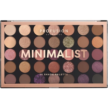Profusion Cosmetics Minimalist 35 Shade Eyeshadow Palette with Nude Shades and Glitter Finishes Pro Quality Ideal for Beginners and Experts