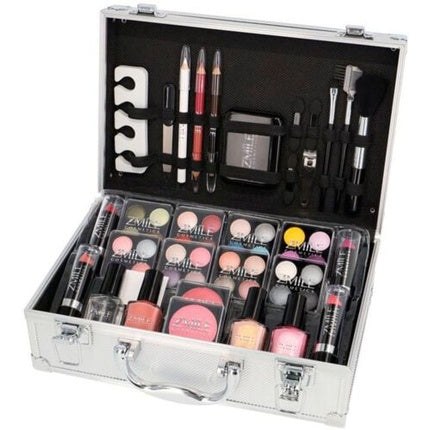 Makeup Case Set Aluminum Professional Quality with French Manicure 58 Pieces Aluminum Case VEGAN