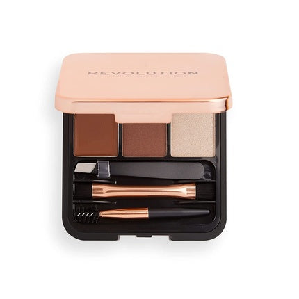 Revolution Beauty London Brow Sculpt Kit Medium 3 Shades 2.2g
