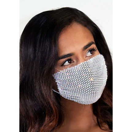 Leg Avenue Harlow Rhinestone Mask White One Size